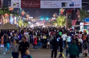 Crowds gather to celebrate the holidays in the new Paseo de Luces.  Photo from City of Tolleson 